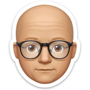 Bald man glasses chin puff 40 sticker