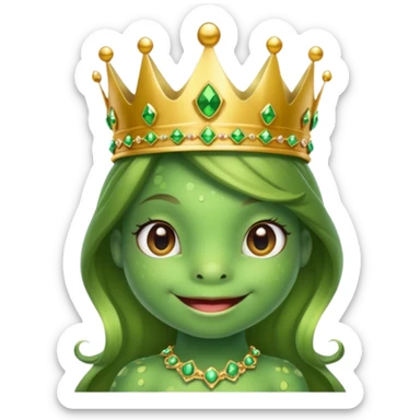 cute frog princess sat on a throne sticker