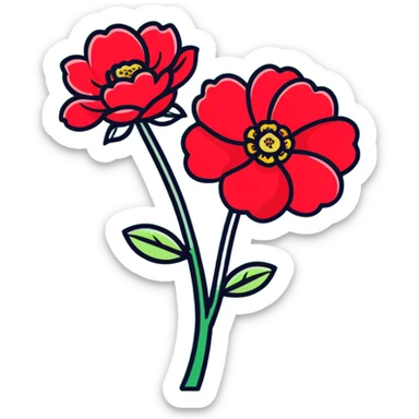 Elegant camellia japonica (tsubaki) bloom with perfect geometric arrangement of deep red petals and serrated green leaves sticker