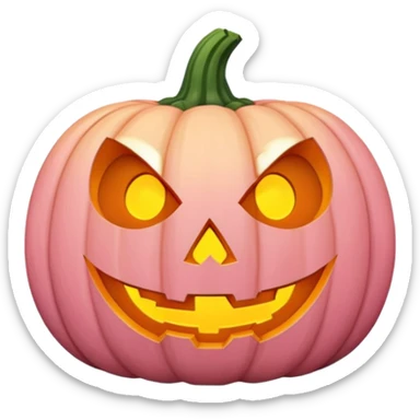 Soft pink and orange Halloween pumpkin sticker