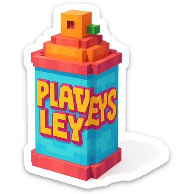 spray paint can with graffiti "PLAVLEYS" sticker