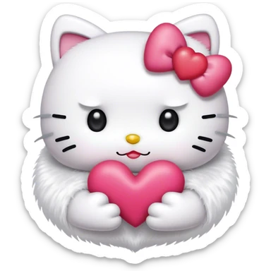 Hello kitty with heart eyes sticker