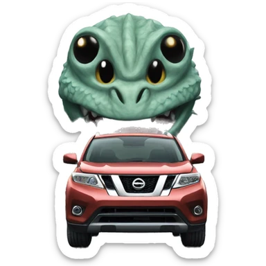 kaiju mixed with a Nissan car sticker