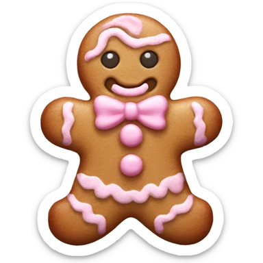 Pastel pink gingerbread man sticker