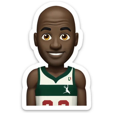 Michael Jordan in a bucks Jersey sticker