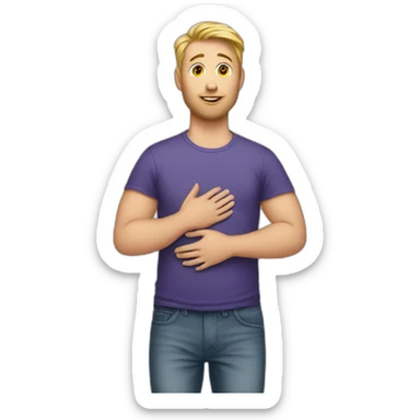 white pregnant man with a gay t shirt sticker