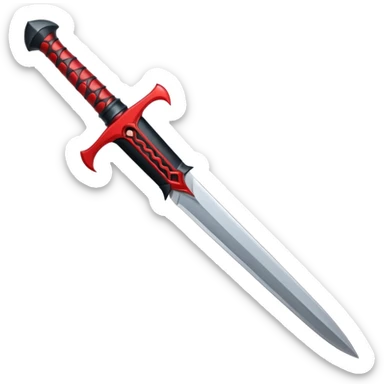 iOS sticker, ritual dagger, red blade, black handle, minimal sticker