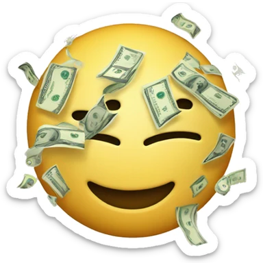 an emoji with number 10 million and also dollar and money around sticker
