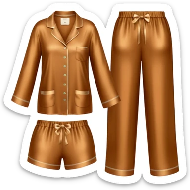 Brown silk pyjamas set sticker