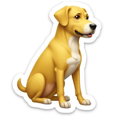 Yellow dog sticker