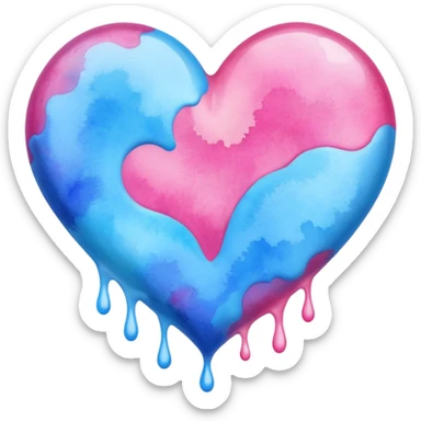 heart with a watercolor splash sticker