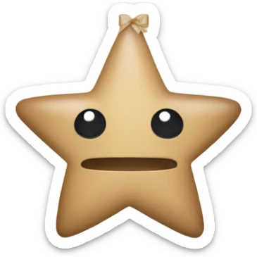 beige star with beige bow sticker