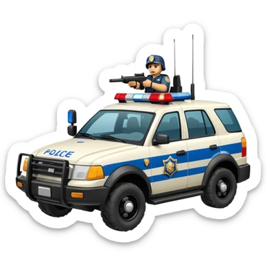 Well armed rugged Imperial Shock Troopers police car off road interceptor from hell sticker