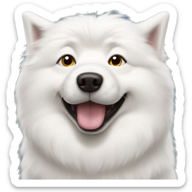 samoyed dog with a mole in the right eye  sticker