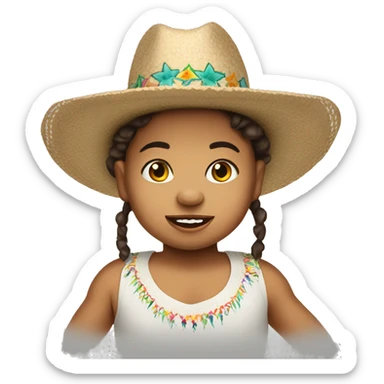 Crazy brunette baby wearing sombrero  sticker