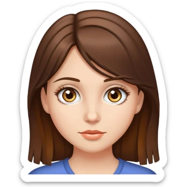 Girl with brunette hair and hazel eyes sticker