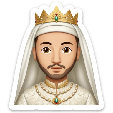 roi Mohammed VI du maroc avec une robe mariage Blanche sticker