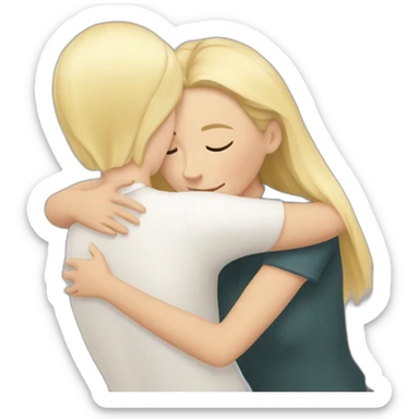 White Girl hugs blonde girl sticker