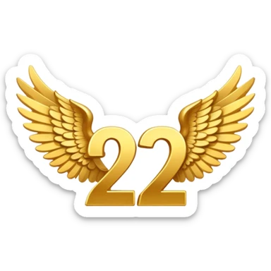 2st place award number decorated with golden angel  wings  sticker