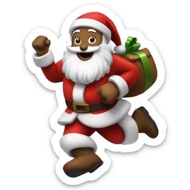 traditional Santa running white skin sticker