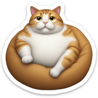 fat cat on beanbag sticker