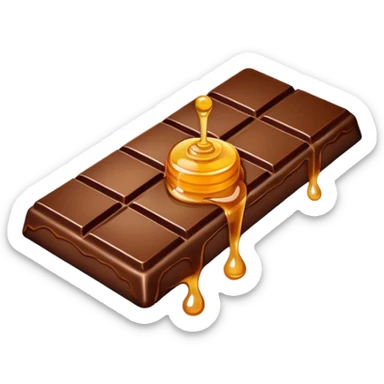 chocolate bar with honey on top sticker