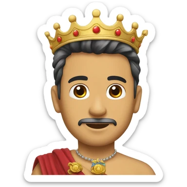 Chico con corona de rey montado en una lancha  sticker