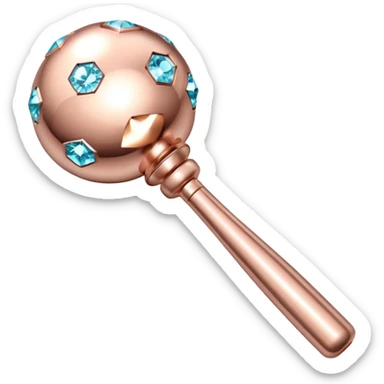 Rosegold, diamond studded baby rattle sticker