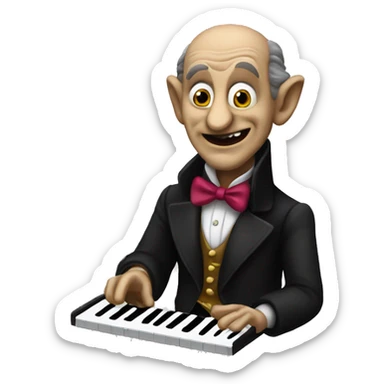Count von count playing piano, iOS emoji stye art sticker