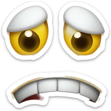 A yellow  emoji with open O mouth  and drooling with these eyes looking up sticker