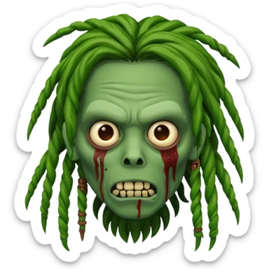 zombie osamason with dreads green skin sticker