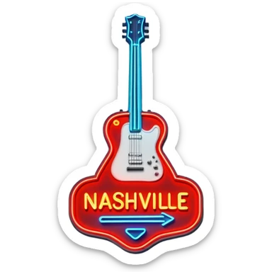 Nashville neon sign  sticker
