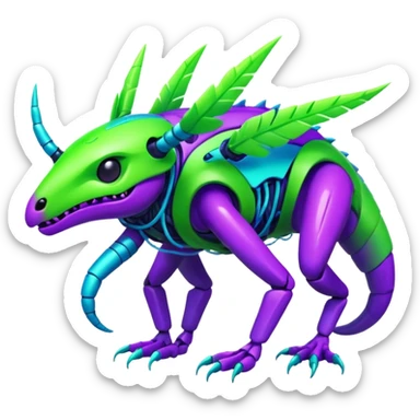  exotic tropical cyber-Litten-Linoone-Noibat-Weavile-Zangoose-Fakémon-Pokémon-Vernid-creature sticker