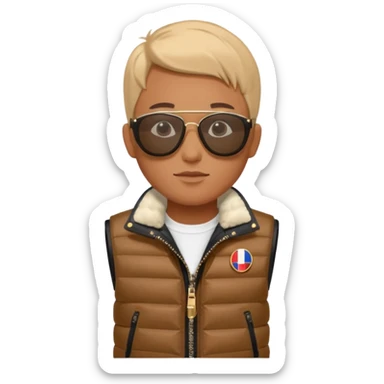 LV sluneční brýle a Moncler vestu sticker