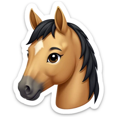 Tan horse with black stripe down its mane sticker