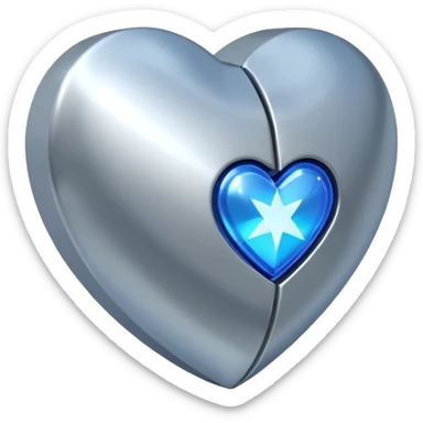 A geometric 3D heart with a blue star inside sticker