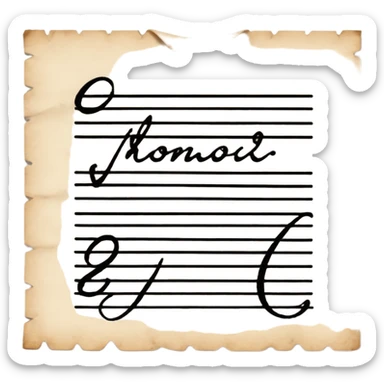 hand writing on a piece of paper sticker