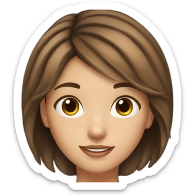 Attractive girl with short brown hair and hazel eyes sticker