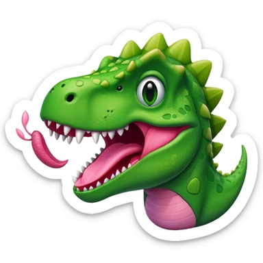 Dinosaur sticking its tounge out sticker