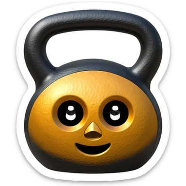 a weight in the form of a large rectangular kettlebell sticker