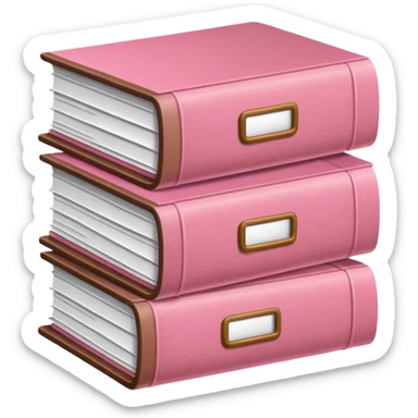 pink and brown file pile of 3 sticker