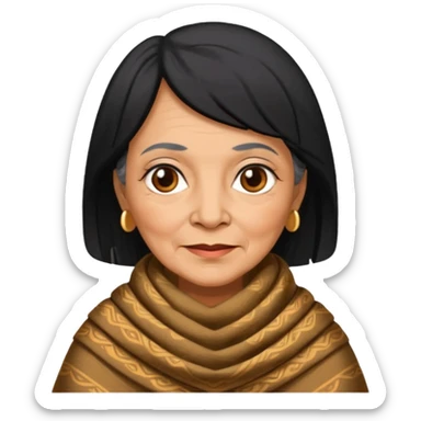 Old Lady 54 age black hair sticker