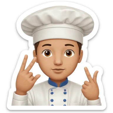 French cheff making french noises with the 🤌 hand sticker
