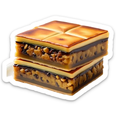 martabak manis-cinematic-realistic-martabak manis-dish-emoji,-depicted-as-a-single,-square-slice-of-sweet,-thick-martabak manis-with-a-rich,-indulgent-filling,-rendered-with-detailed-textures-and-vibrant,-appetizing-lighting sticker