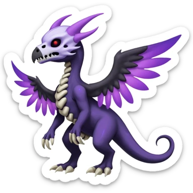 Nebulae Salandit-Cubone-Duskull-Noibat-Fakémon-hybrid-creature (full body)  sticker