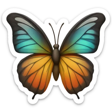 Apple with butterfly wings  sticker