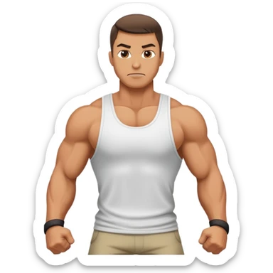 MUSCULAR MAN GOING TO THE GYM, HITTING BACK sticker