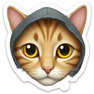 cat with hood sticker