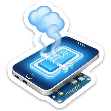 blue smoke coming out of a microchip sticker