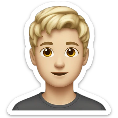Boy with almost blond and short hair 13 year old boy with brown eyes and white skin color sticker